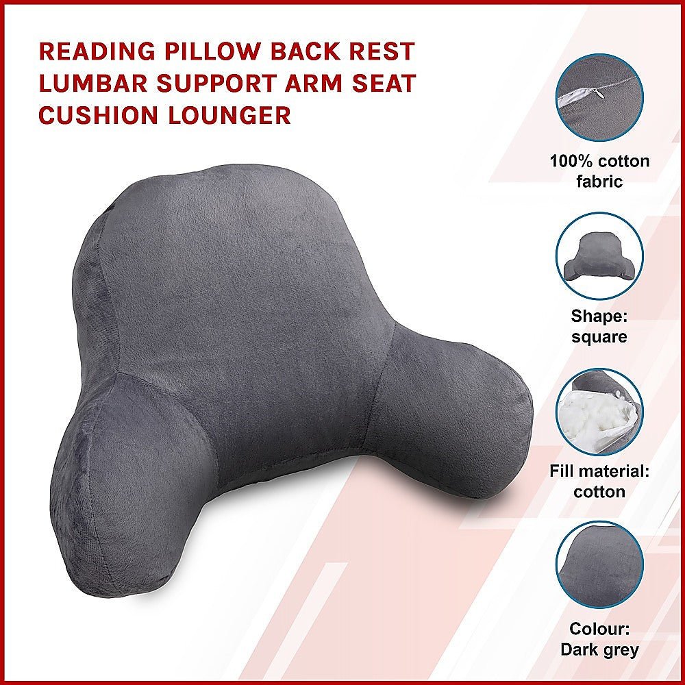 Reading Pillow Back Rest Lumbar Support Arm Seat Cushion Lounger - Direct On Sale