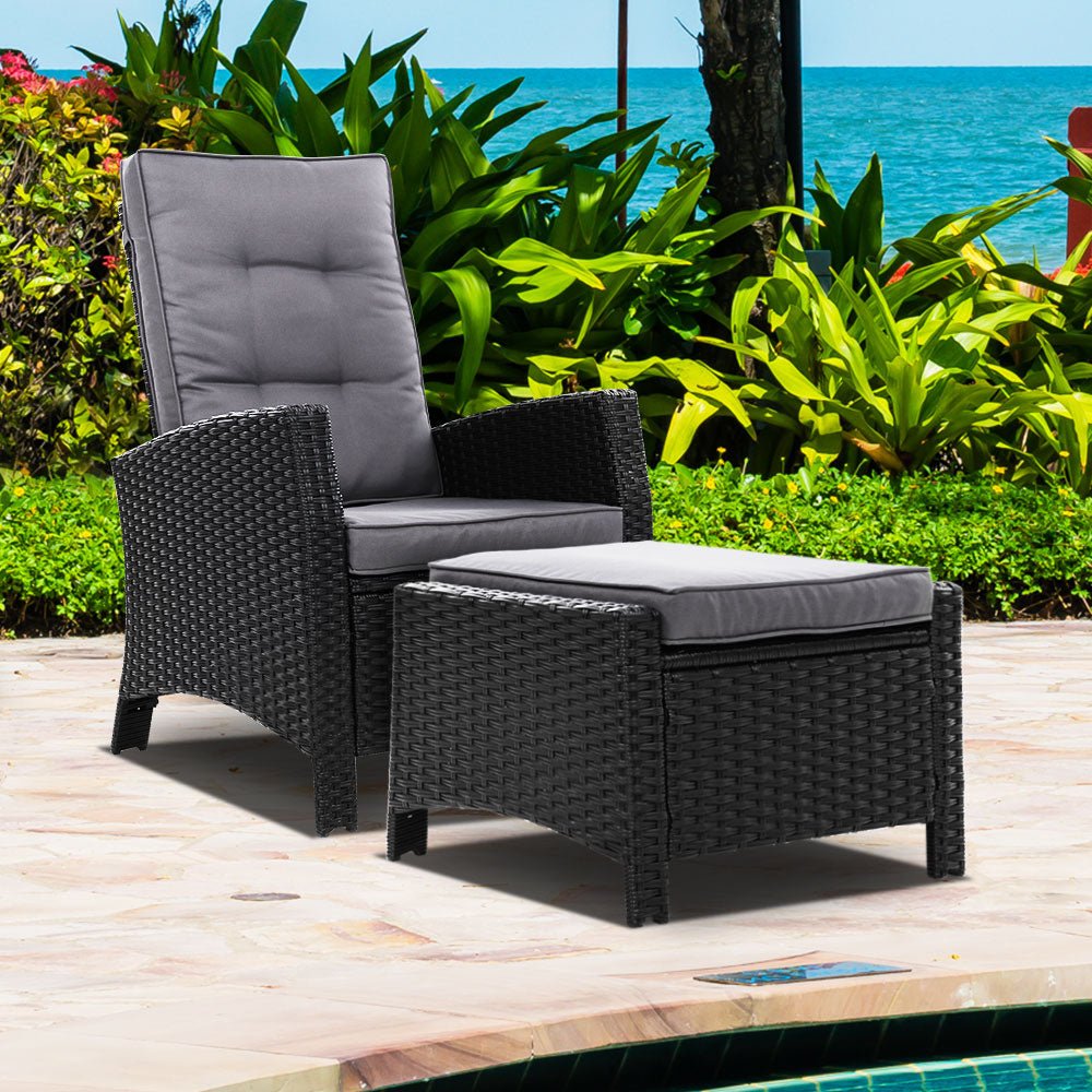 Recliner Chair Sun lounge with Ottoman - Direct On Sale