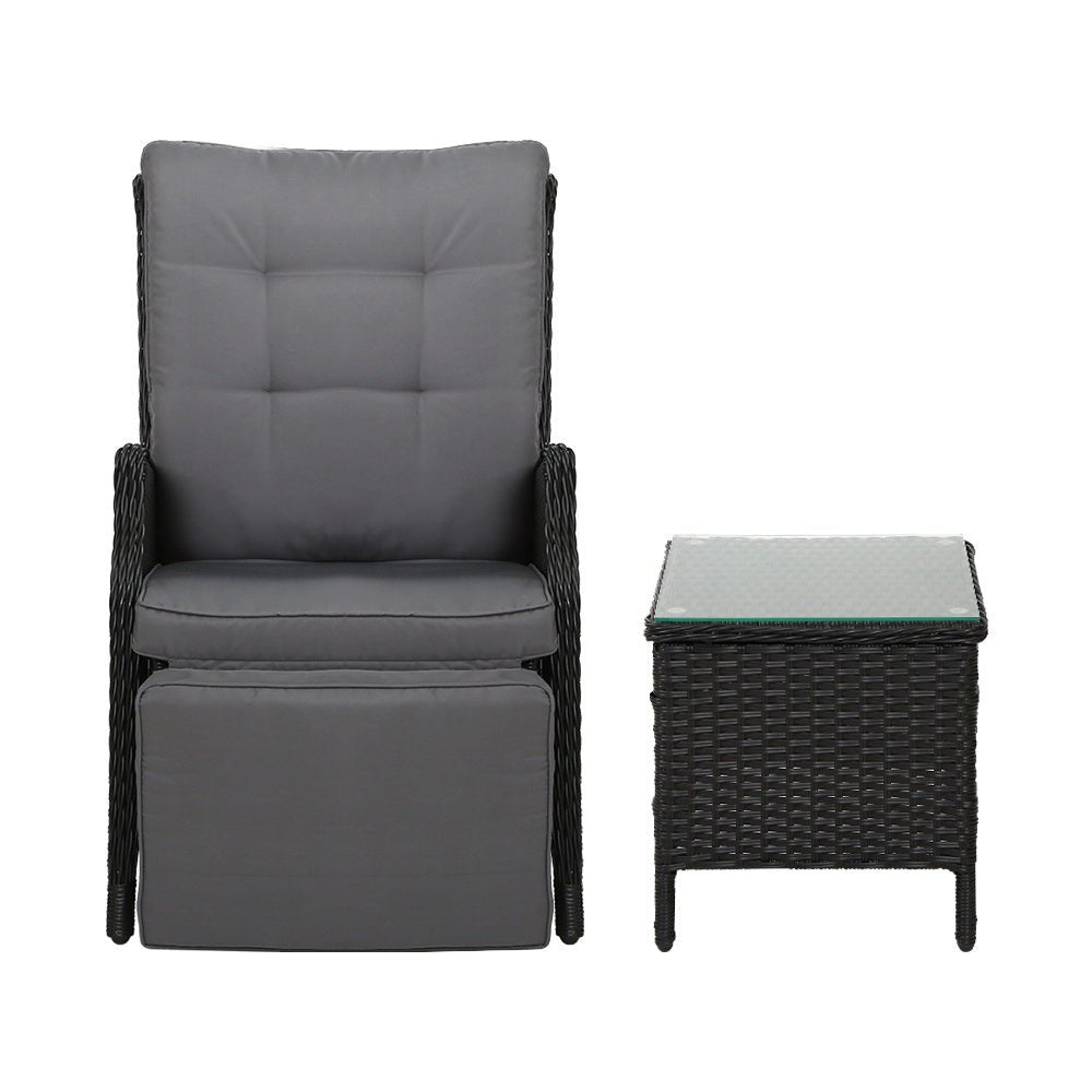 Recliner Chairs Sun lounge Setting Outdoor Furniture Patio Wicker Sofa - Direct On Sale