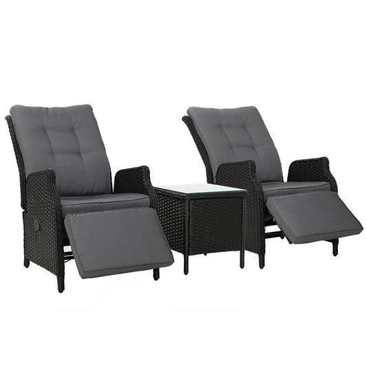 Recliner Chairs Sun lounge Setting Outdoor Furniture Patio Wicker Sofa - Direct On Sale
