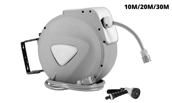 Retractable Water Hose Reel Garden Storage AutoRewind Spray Gun - Direct On Sale