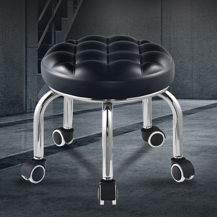 Round Low Roller Seat Stool Small Stool with Wheels Kitchen Wardrobe - Direct On Sale