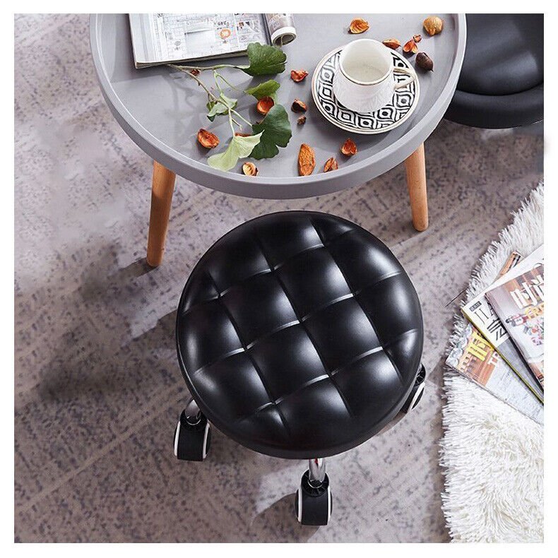 Round Low Roller Seat Stool Small Stool with Wheels Kitchen Wardrobe - Direct On Sale