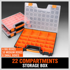 Tool Storage box with 14/15/22 Compartments
