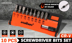 10Pc Drill Screwdriver Bits with Magnetic Holder