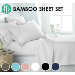 2000TC Bamboo Blend Cooling Sheet Set Ultra Soft Breathable Flat Sheet All Size