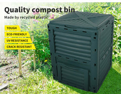 290L Compost Bin Food Waste Recycling Composter Kitchen Garden Composting