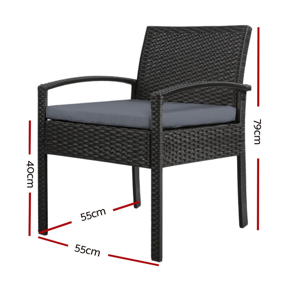 Set of 2 Outdoor Dining Wicker Chairs - Direct On Sale