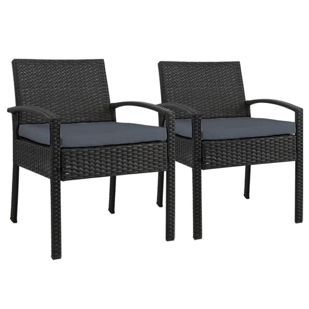 Set of 2 Outdoor Dining Wicker Chairs - Direct On Sale