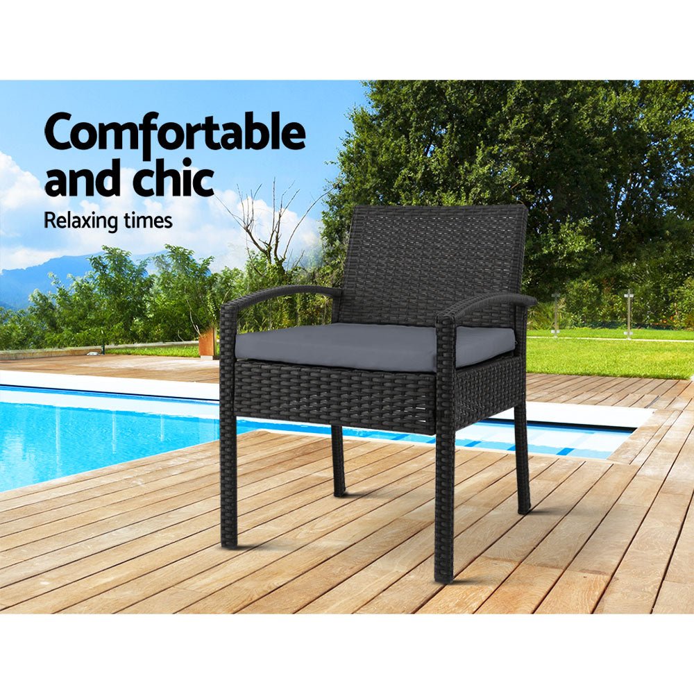 Set of 2 Outdoor Dining Wicker Chairs - Direct On Sale