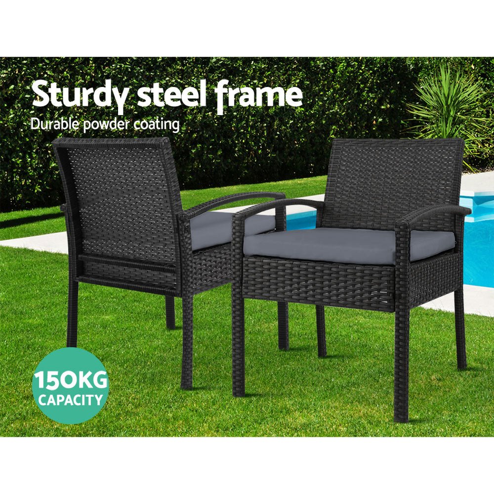 Set of 2 Outdoor Dining Wicker Chairs - Direct On Sale