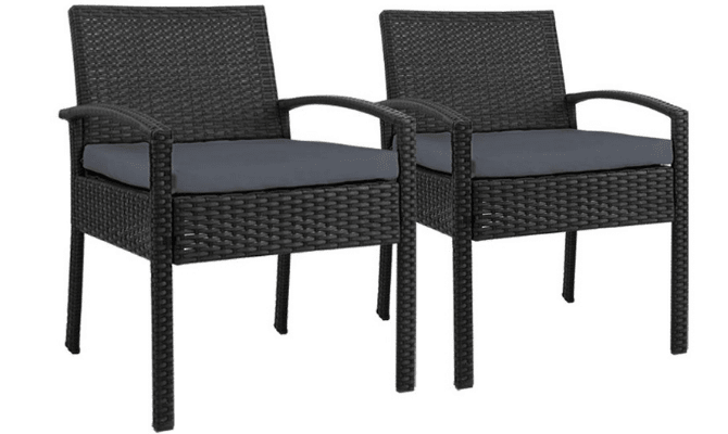 Set of 2 Outdoor Dining Wicker Chairs - Direct On Sale