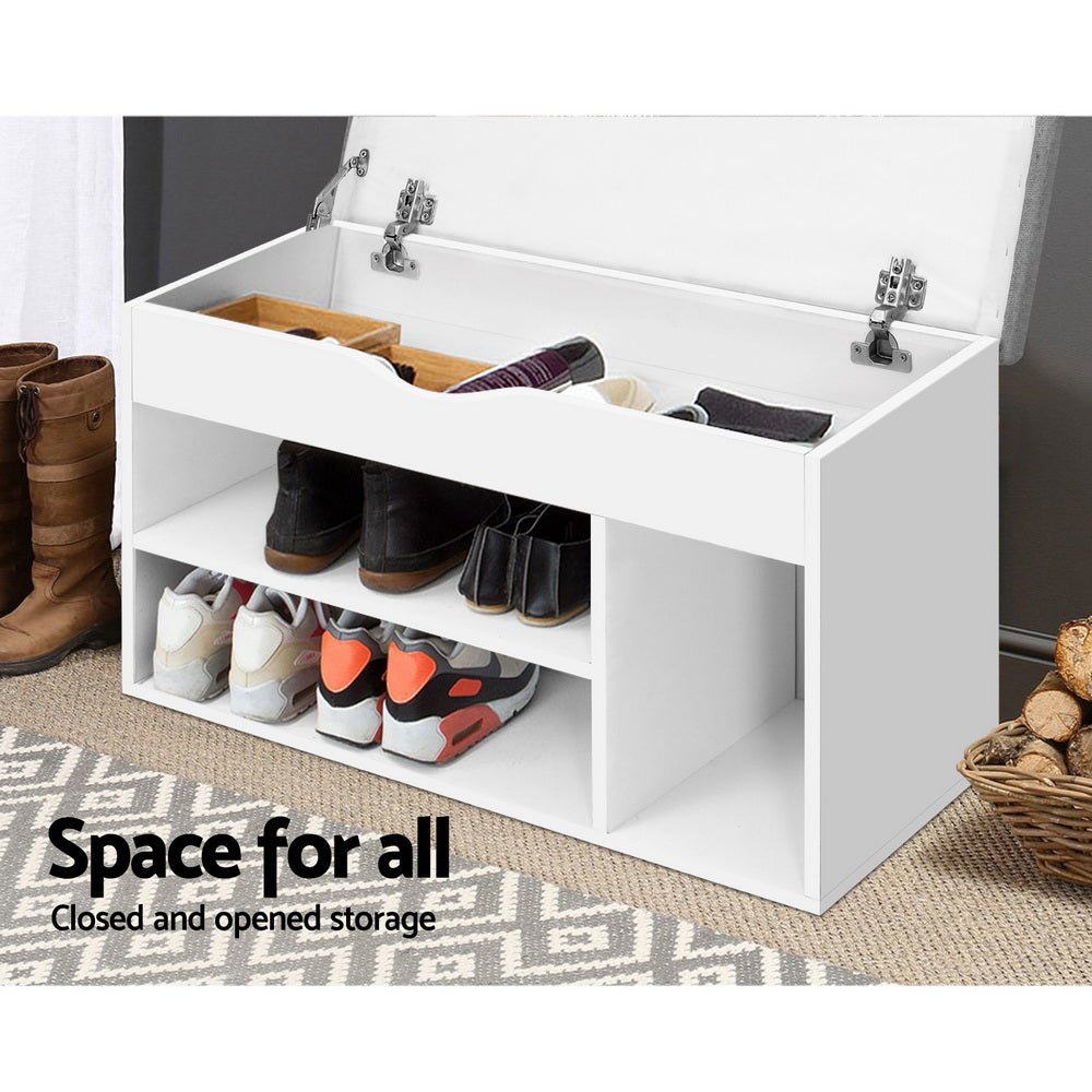 Shoe Cabinet Bench Shoes Organiser Storage Rack Shelf White Cupboard Box - Direct On Sale