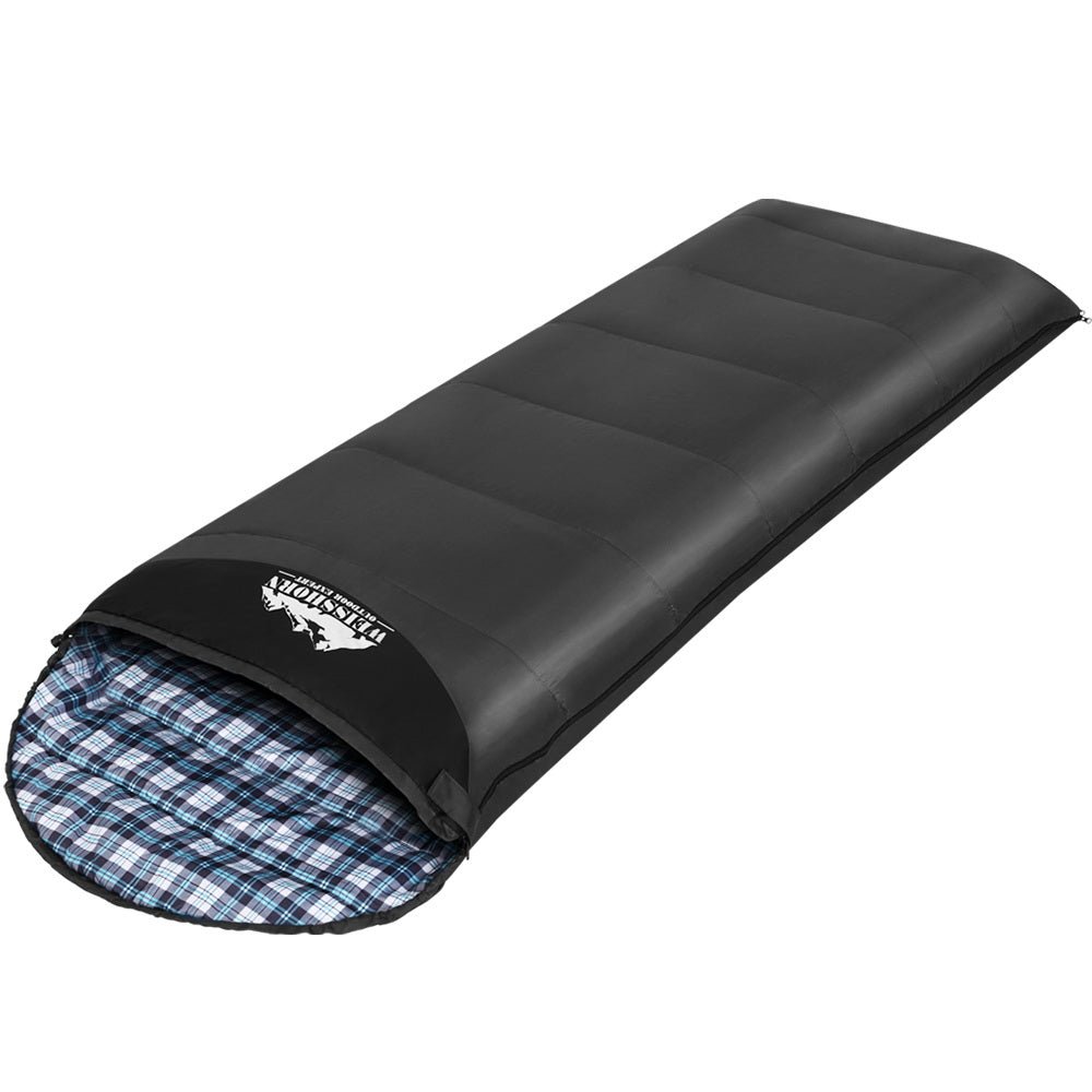 Sleeping Bag Single Camping Hiking Winter Thermal Grey - Direct On Sale
