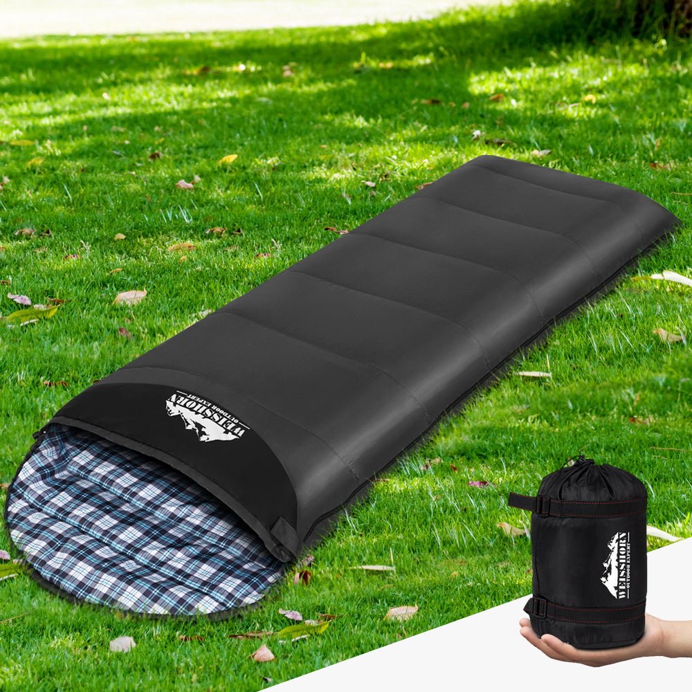 Sleeping Bag Single Camping Hiking Winter Thermal Grey - Direct On Sale