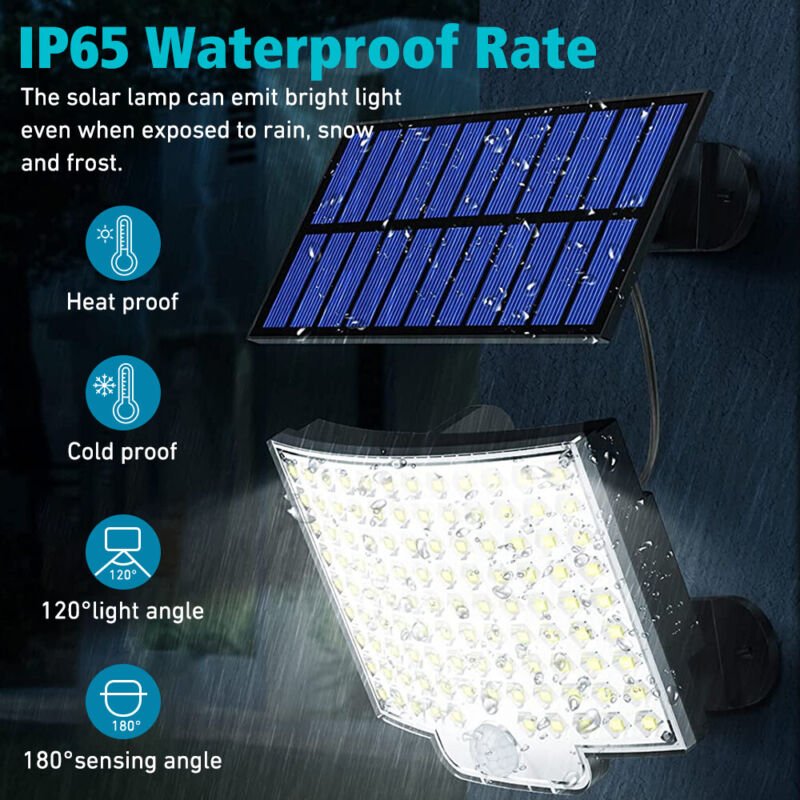 Solar Flood Light Motion Sensor Security Garden Garage Flood Light - Direct On Sale