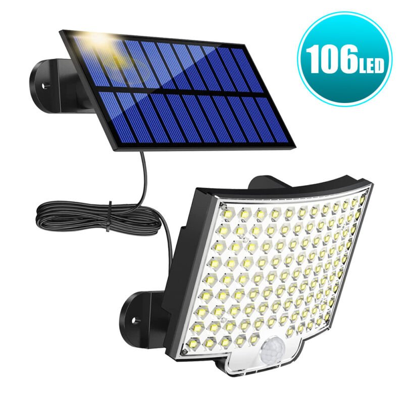 Solar Flood Light Motion Sensor Security Garden Garage Flood Light - Direct On Sale