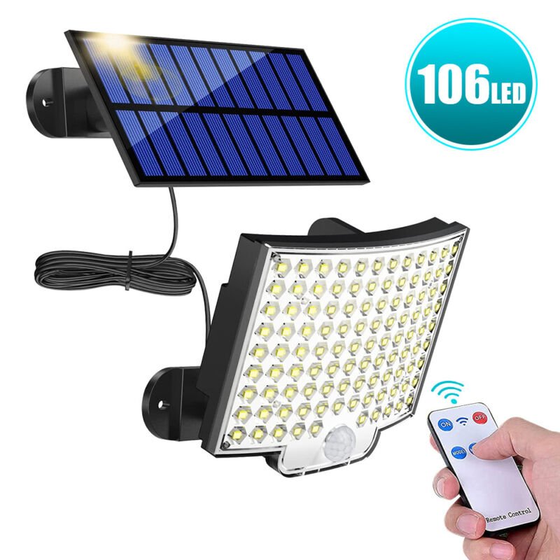 Solar Flood Light Motion Sensor Security Garden Garage Flood Light - Direct On Sale