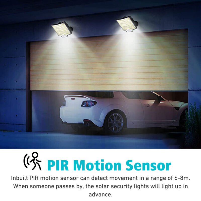 Solar Flood Light Motion Sensor Security Garden Garage Flood Light - Direct On Sale