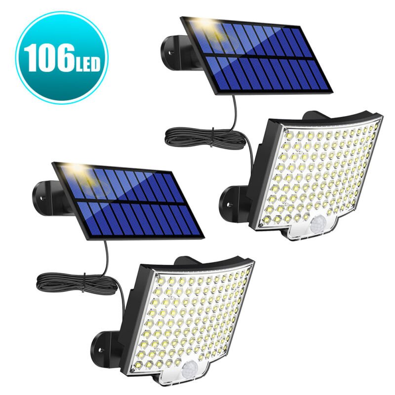 Solar Flood Light Motion Sensor Security Garden Garage Flood Light - Direct On Sale