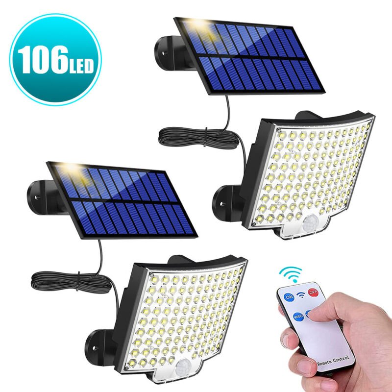 Solar Flood Light Motion Sensor Security Garden Garage Flood Light - Direct On Sale