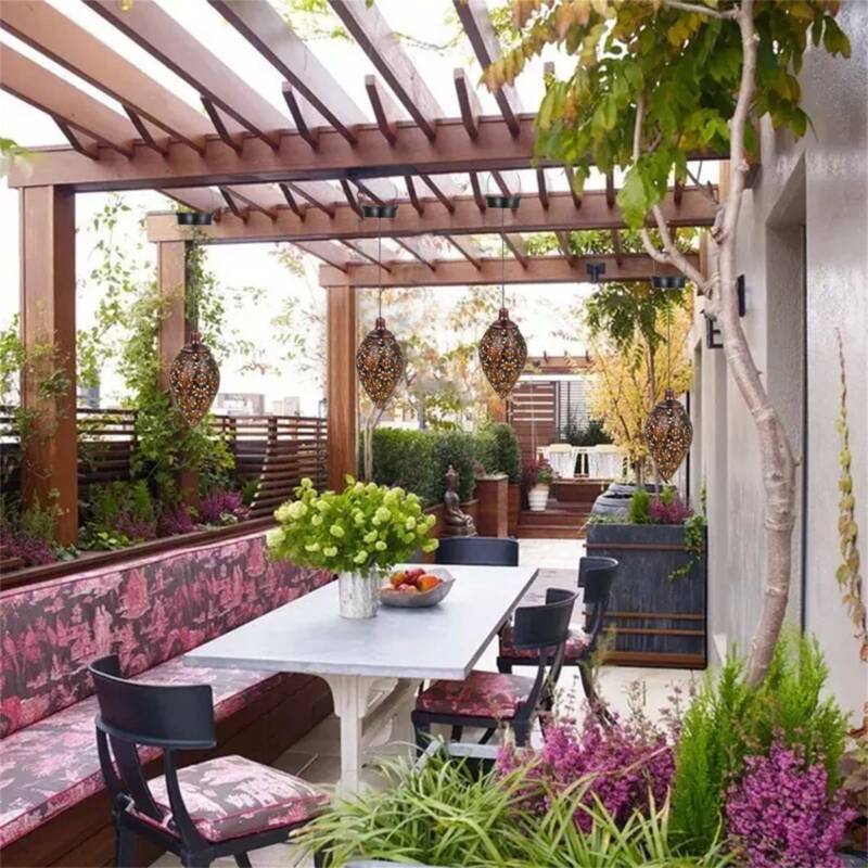 Solar LED Morrocan Lantern Light Hanging Lamp for Garden Outdoor - Direct On Sale