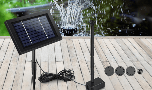 Solar Pond Pump Water Fountain Outdoor Powered Submersible Filter 4FT - Direct On Sale