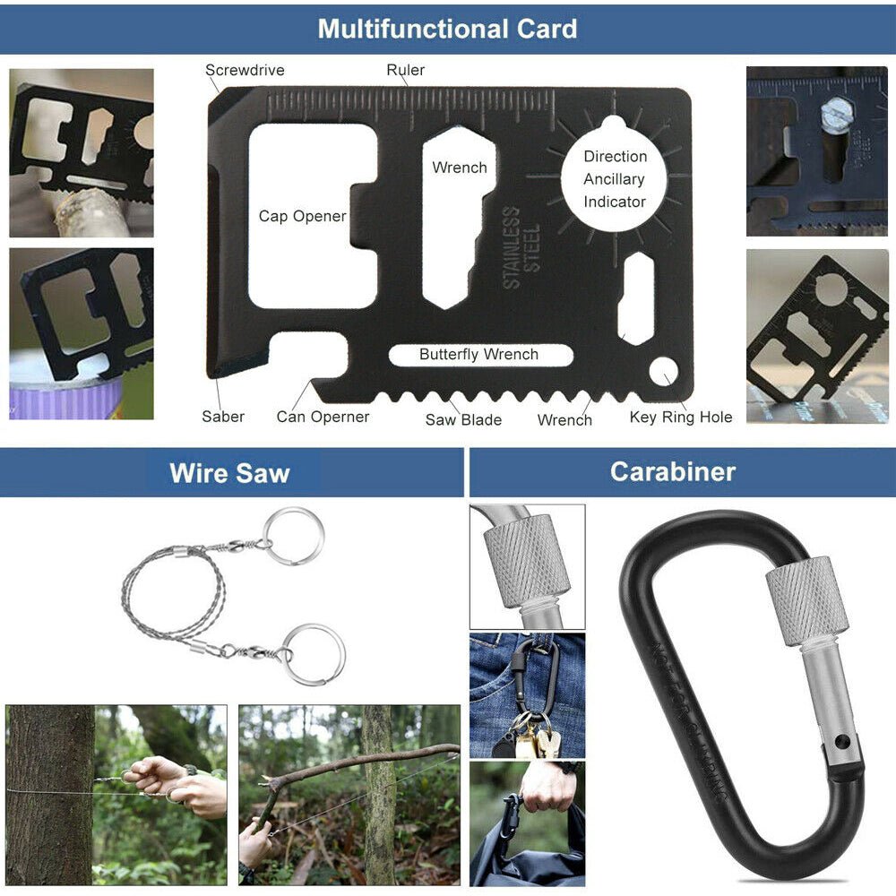 Tactical Emergency Survival Kit Outdoor Sports Hiking Camping SOS Tool Equipment - Direct On Sale