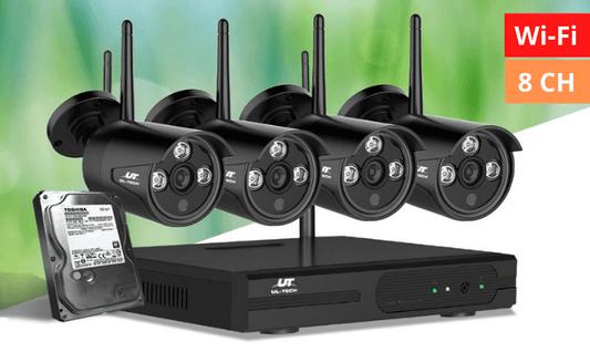 UL - Tech CCTV Wireless Security System 2TB 8CH NVR 1080P 4 Camera Sets - Direct On Sale