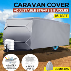 Heavy Duty Caravan Campervan Cover 4 Layer UV Shield Carry bag Pop Top Covers 14-24FT 480-740CM