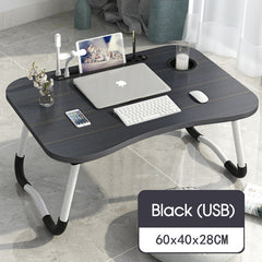 Laptop Bed Table Foldable Lap Standing Desk with Cup Slot for Indoor/Picnic Tray