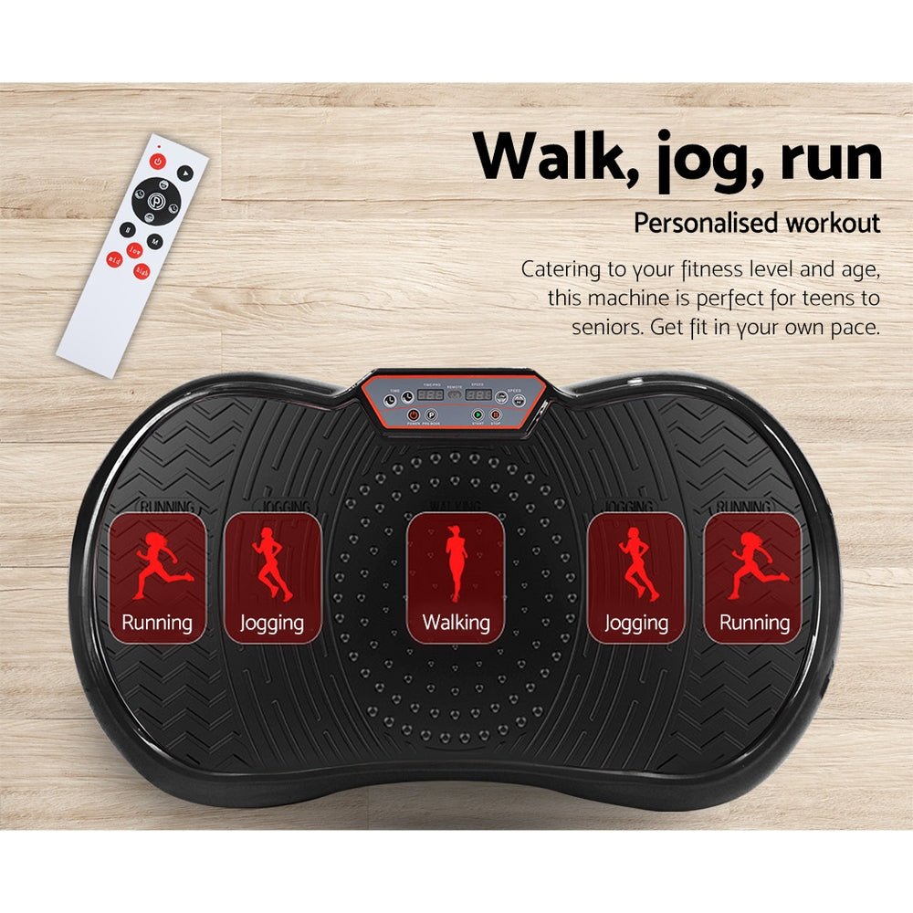 Vibration Exercise Machine Plate Platform Body Shaper Home Gym Fitness Black - Direct On Sale