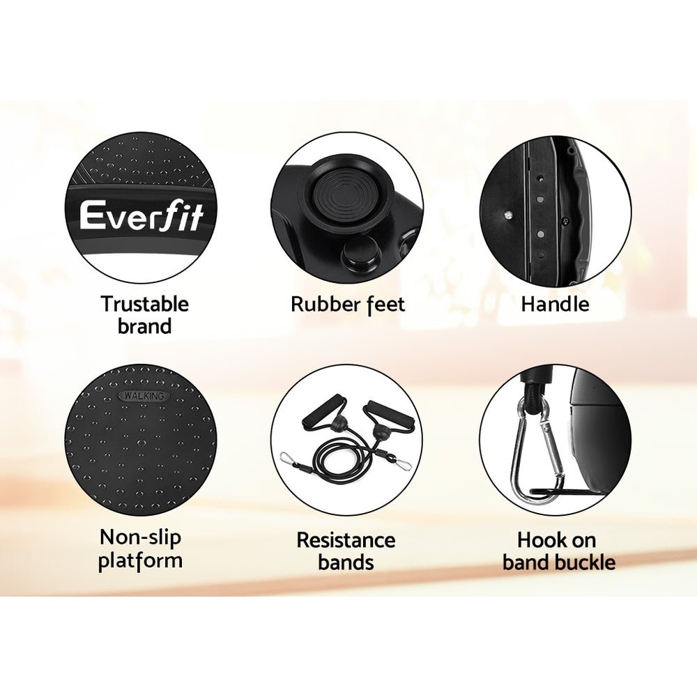 Vibration Exercise Machine Plate Platform Body Shaper Home Gym Fitness Black - Direct On Sale