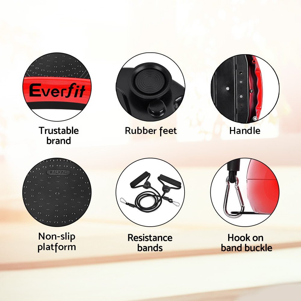 Vibration Exercise Machine Plate Platform Body Shaper Home Gym Fitness Red - Direct On Sale