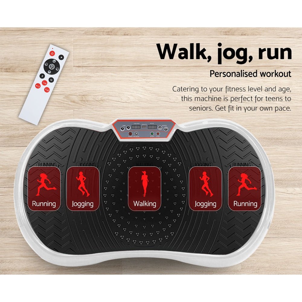 Vibration Exercise Machine Plate Platform Body Shaper Home Gym Fitness White - Direct On Sale