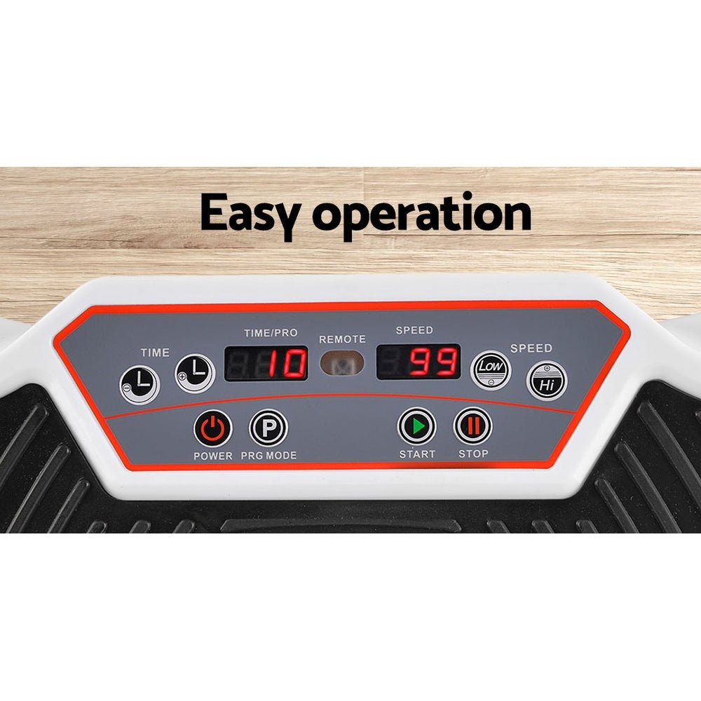 Vibration Exercise Machine Plate Platform Body Shaper Home Gym Fitness White - Direct On Sale