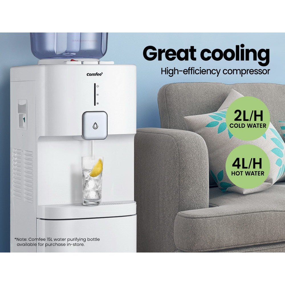 Water Dispenser 20L Cooler Hot Cold Taps Purifier Stand 20L Cabinet White - Direct On Sale