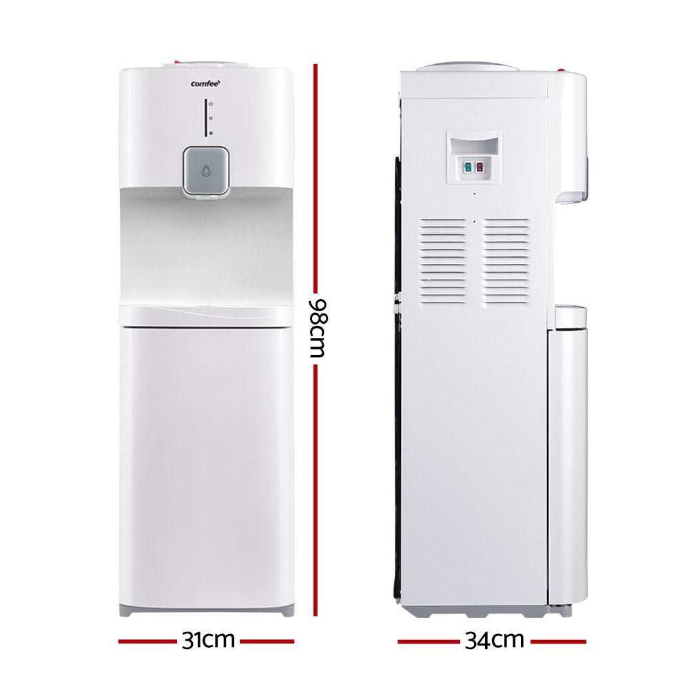 Water Dispenser 20L Cooler Hot Cold Taps Purifier Stand 20L Cabinet White - Direct On Sale