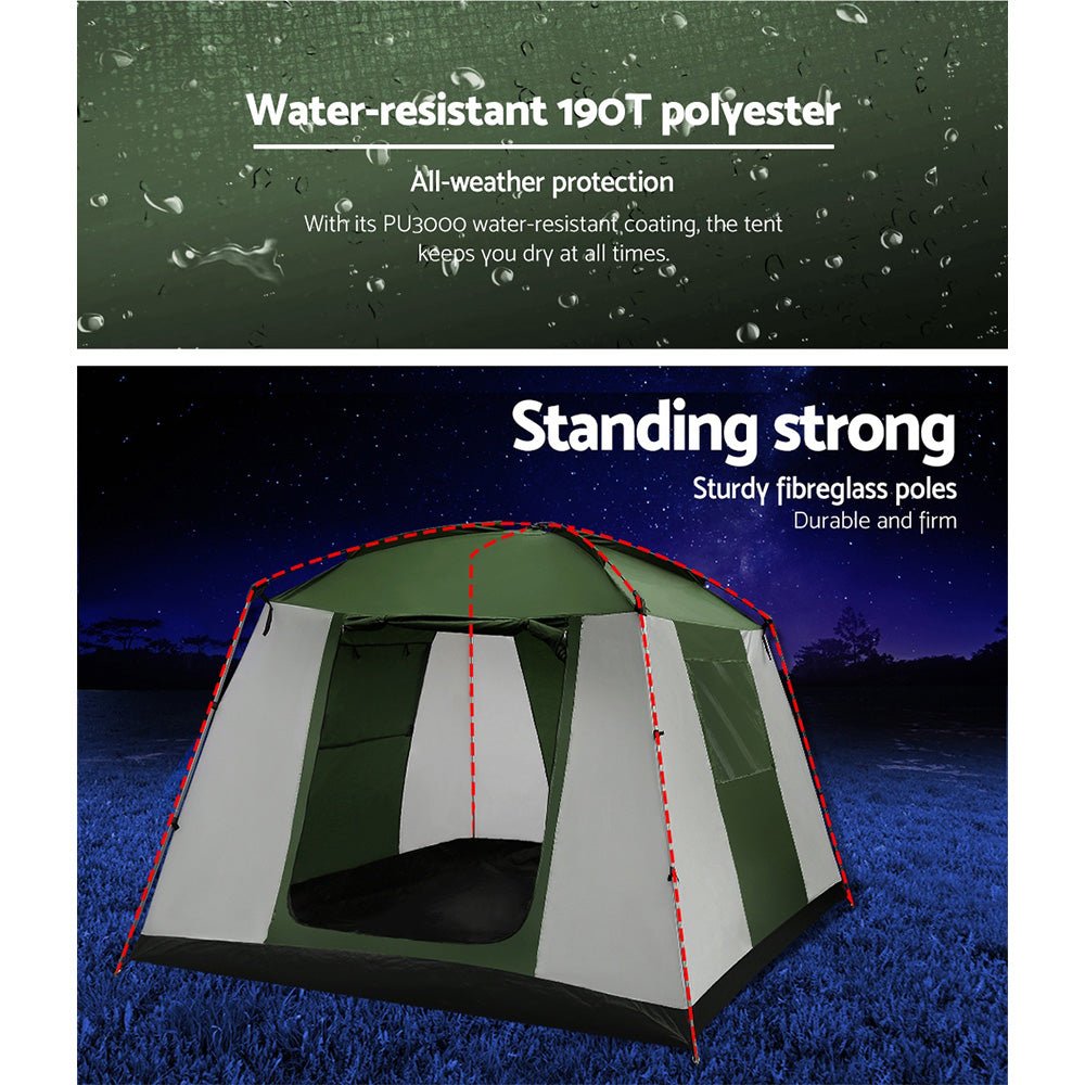 Weisshorn Camping Tent 6 Person Tents Family Hiking Dome - Direct On Sale