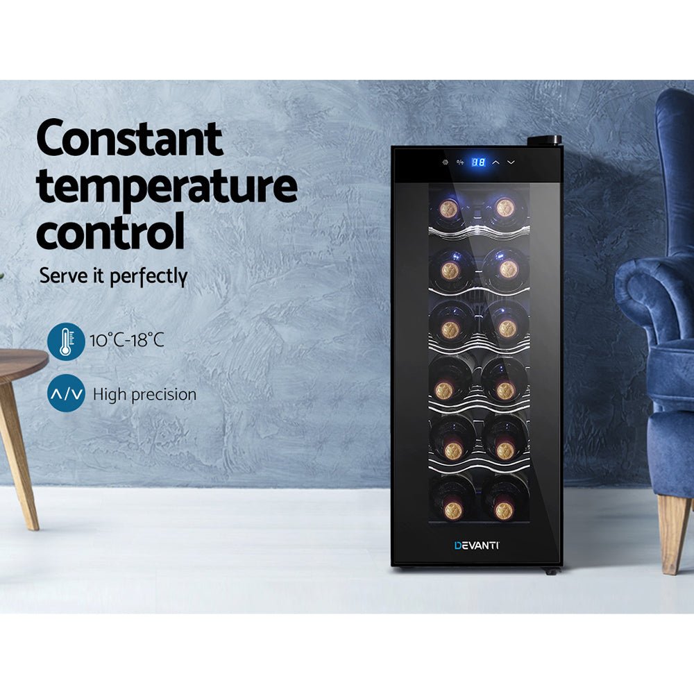 Wine Cooler 12 Bottle Thermoelectric Fridge Storage Chiller - Direct On Sale