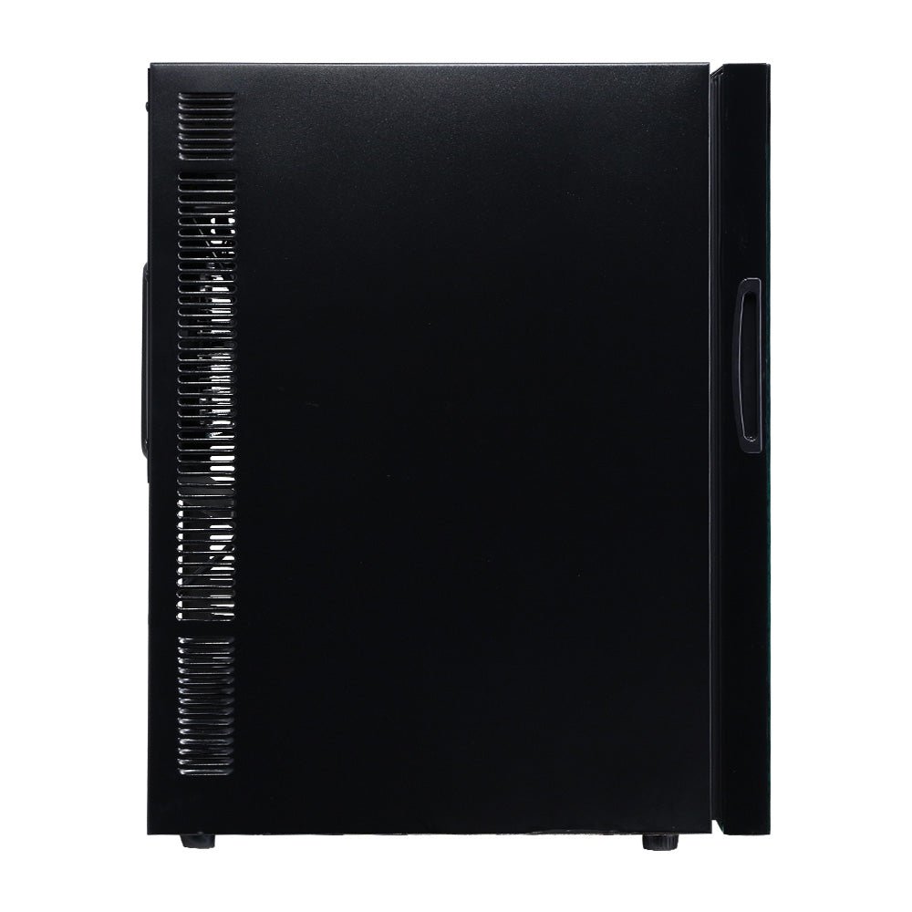 Wine Cooler 18 Bottles Glass Door Beverage Cooler Thermoelectric Fridge Black - Direct On Sale