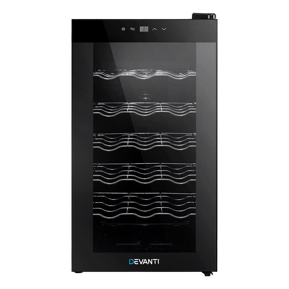 Wine Cooler 18 Bottles Glass Door Beverage Cooler Thermoelectric Fridge Black - Direct On Sale