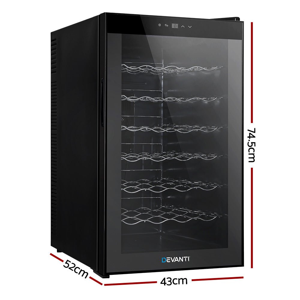 Wine Cooler 28 Bottles Glass Door Beverage Cooler Thermoelectric Fridge Black - Direct On Sale