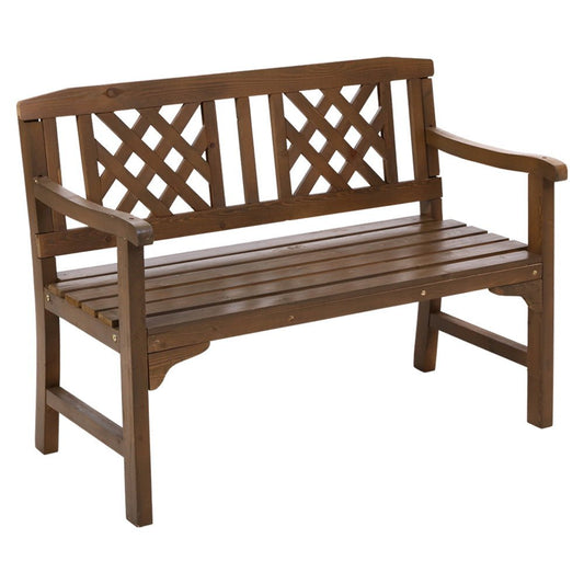 Wooden Garden Bench 2 Seat Patio Furniture Timber Outdoor Lounge Chair Natural - Direct On Sale