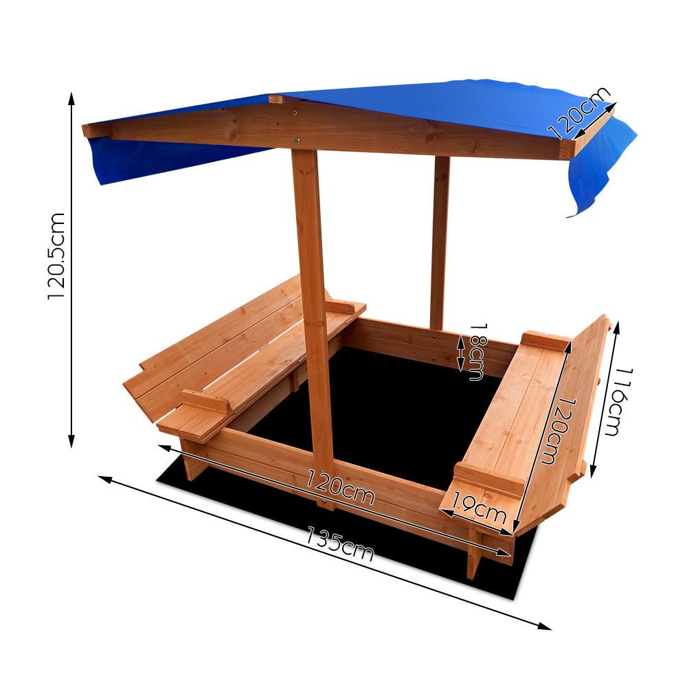 Wooden Outdoor Sand Box Set Sand Pit - Natural Wood - Direct On Sale