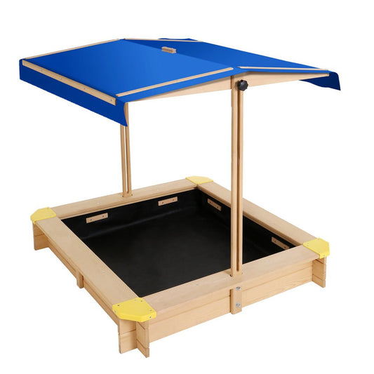 Wooden Outdoor Sand Box Set Sand Pit - Natural Wood - Direct On Sale