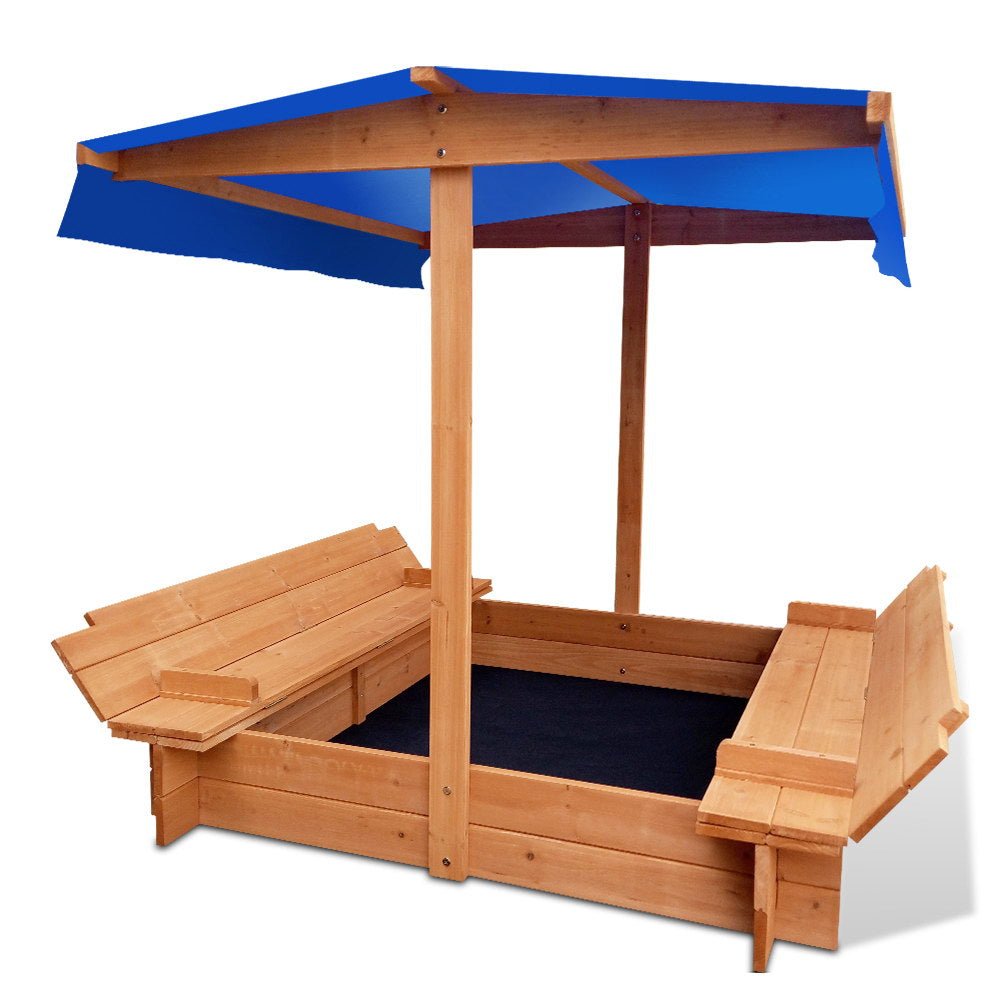 Wooden Outdoor Sand Box Set Sand Pit - Natural Wood - Direct On Sale