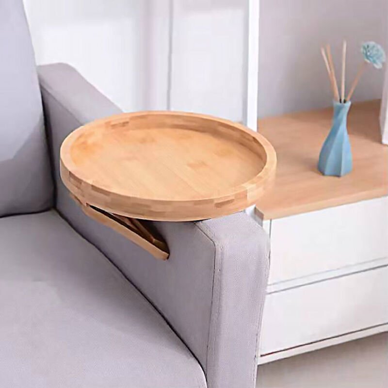 Wooden Sofa Foldable Tray Clip - on Sofa Armrest Tray Coffee Drink Snacks Holder - Direct On Sale