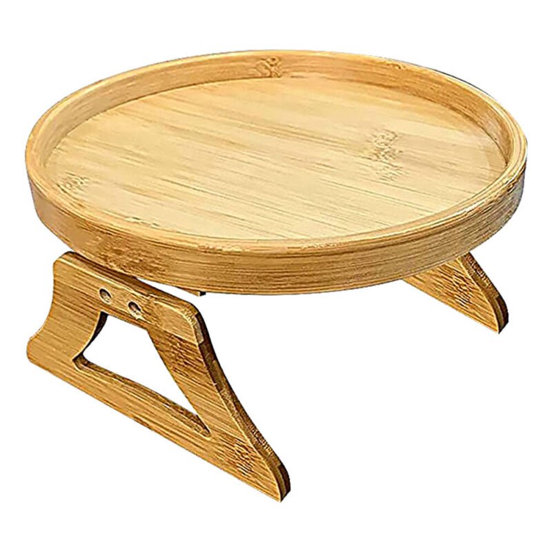 Wooden Sofa Foldable Tray Clip - on Sofa Armrest Tray Coffee Drink Snacks Holder - Direct On Sale