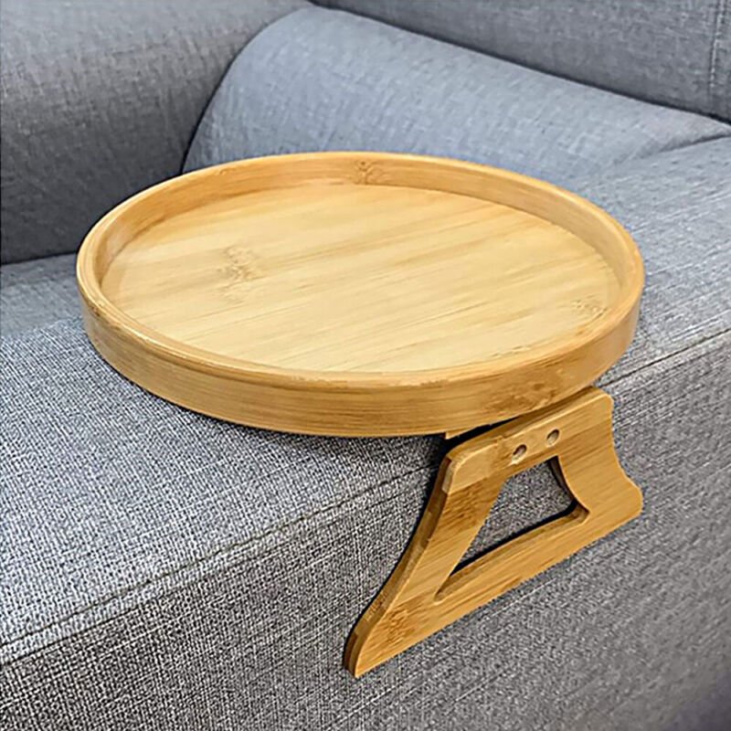 Wooden Sofa Foldable Tray Clip - on Sofa Armrest Tray Coffee Drink Snacks Holder - Direct On Sale